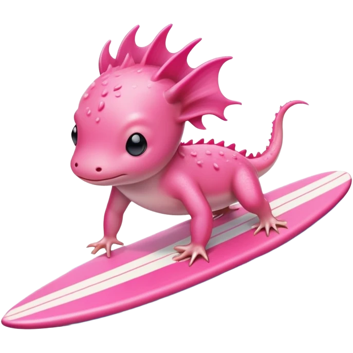 Axolotl surfing emoji