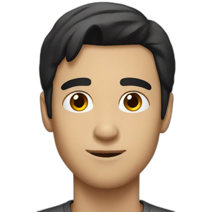 Guy looking at the camera black haired  emoji