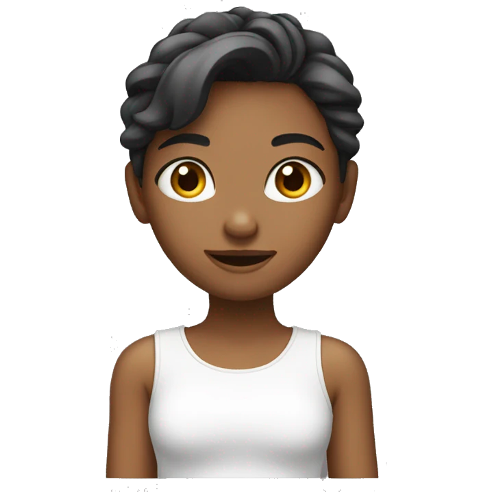 Girl whit white top emoji