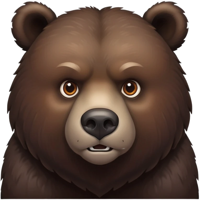 Intimidating dark brown bear on four legs with serious expression, fierce eyes, natural stance, realistic details emoji