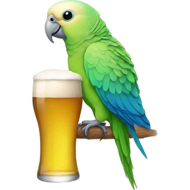 Parakeet drinking a beer  emoji