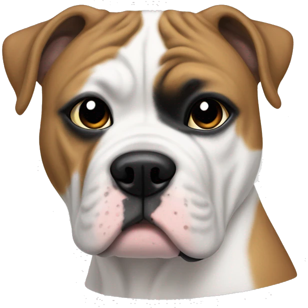 American bulldog white with a small black patch of fur on it’s eye. And white fur everywhere else  emoji