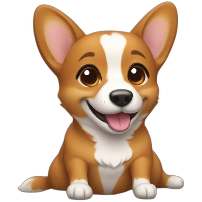 Brown puddle and smiling corgi emoji