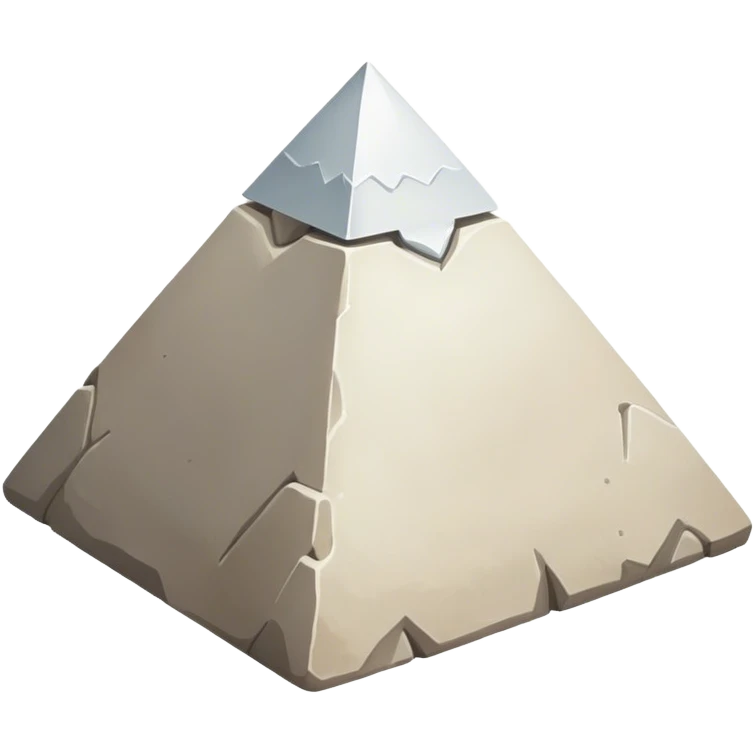 White rock shaped like a pyramid ￼ emoji