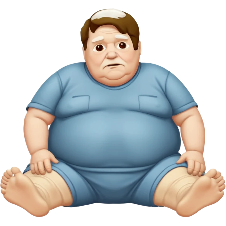 elderly overweight white man with no clothes on lying dead on the ground emoji