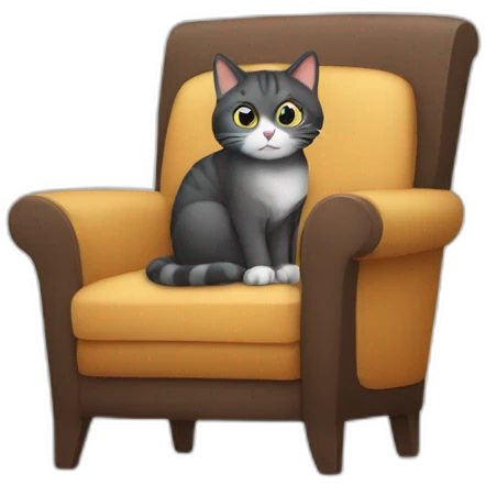 Cat sitting in a comfy chair emoji
