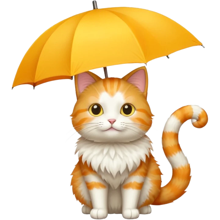 Cat with yellow umbrella emoji