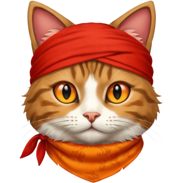 cat with wearing red bandana emoji