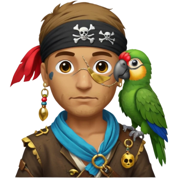 pirate and parrot emoji