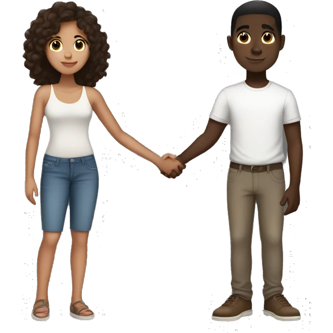 darkskin boy brunette latina holding hands  emoji
