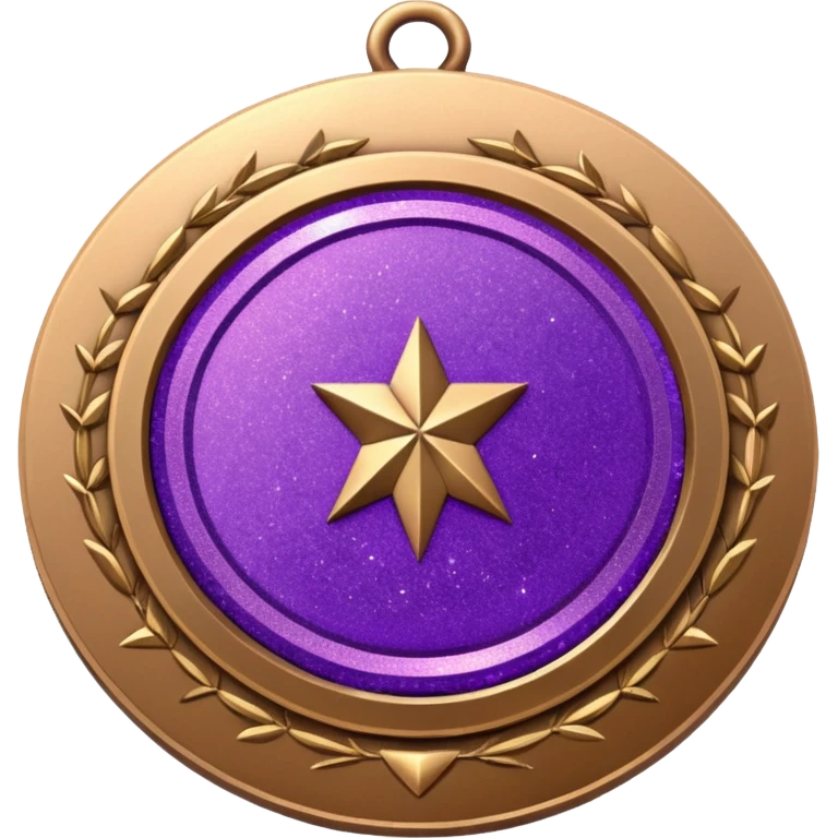 Purple Glitter military medal emoji