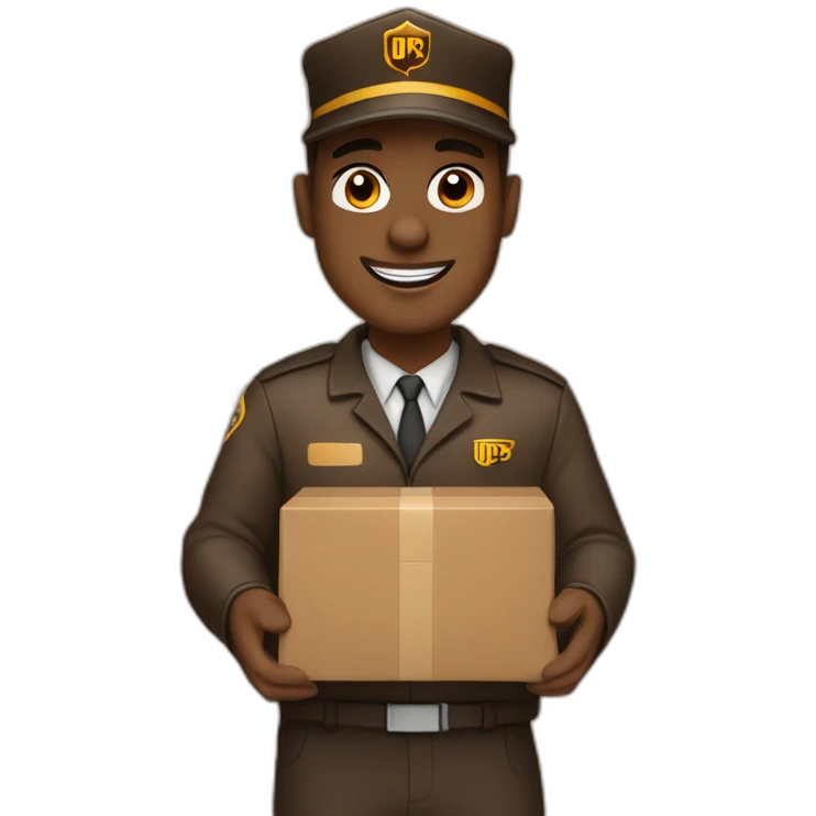 Ups driver with many packages emoji