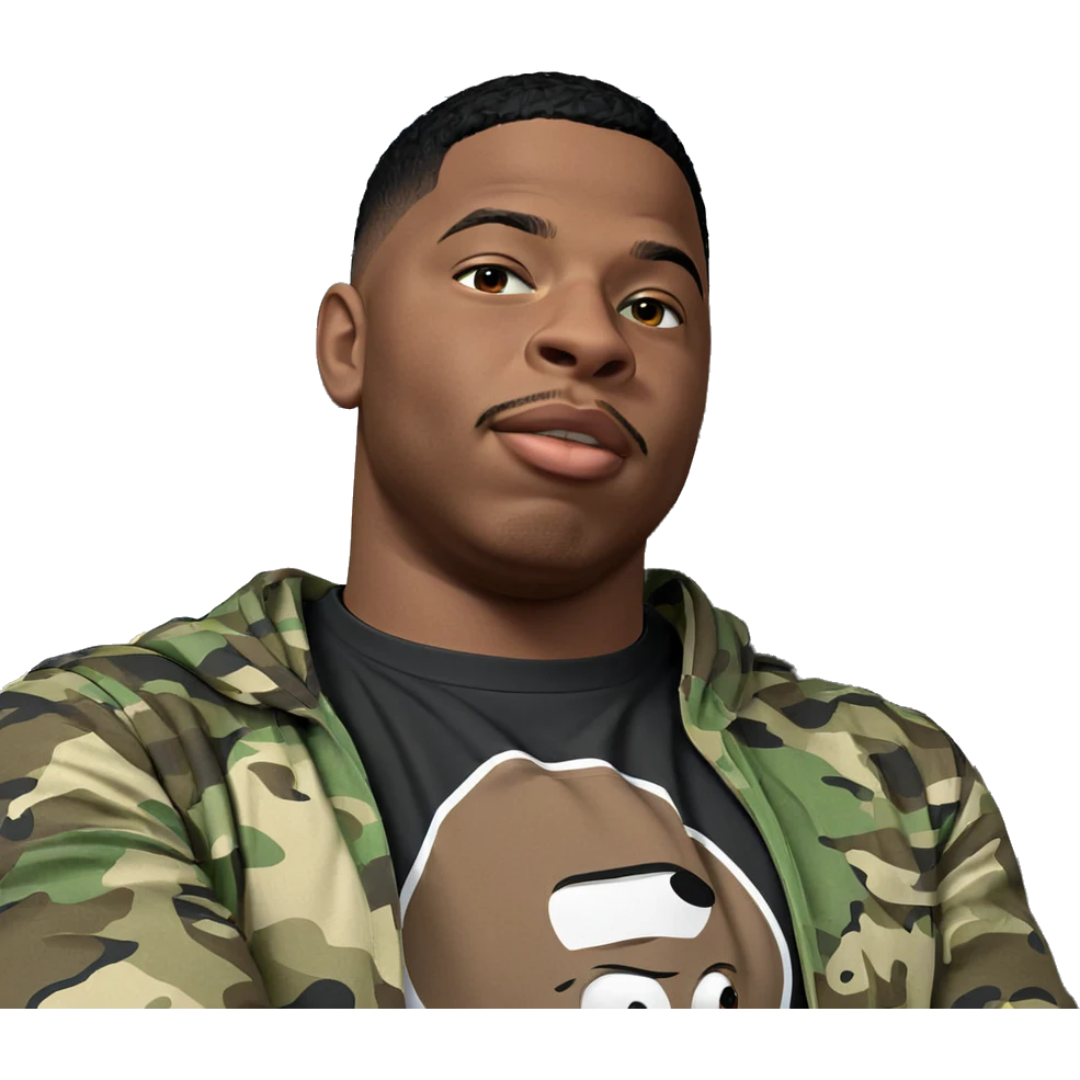 solo male in camouflage shirt emoji