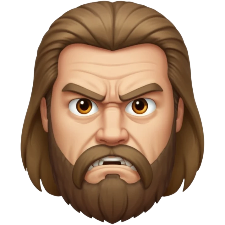 angry long haired man portrait emoji
