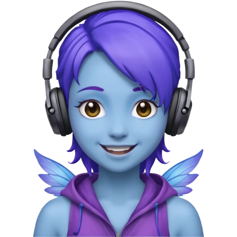 fairy blue purple headphones emoji
