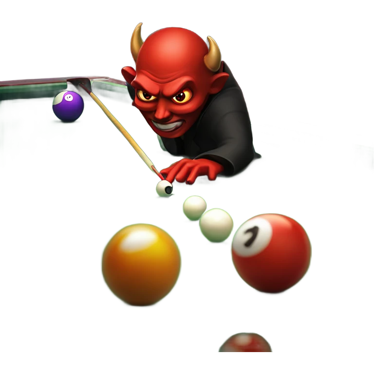 devil on my shoulder playing pool emoji