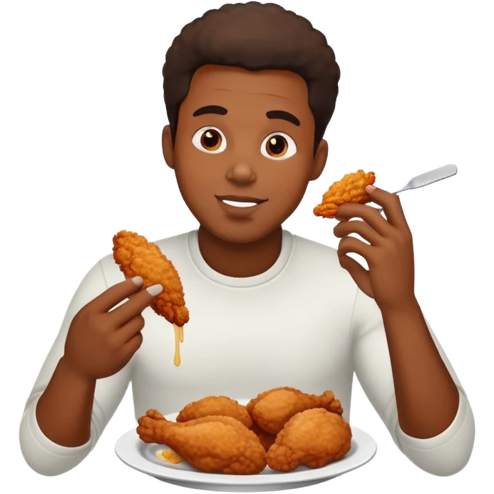 black man eating chicken emoji