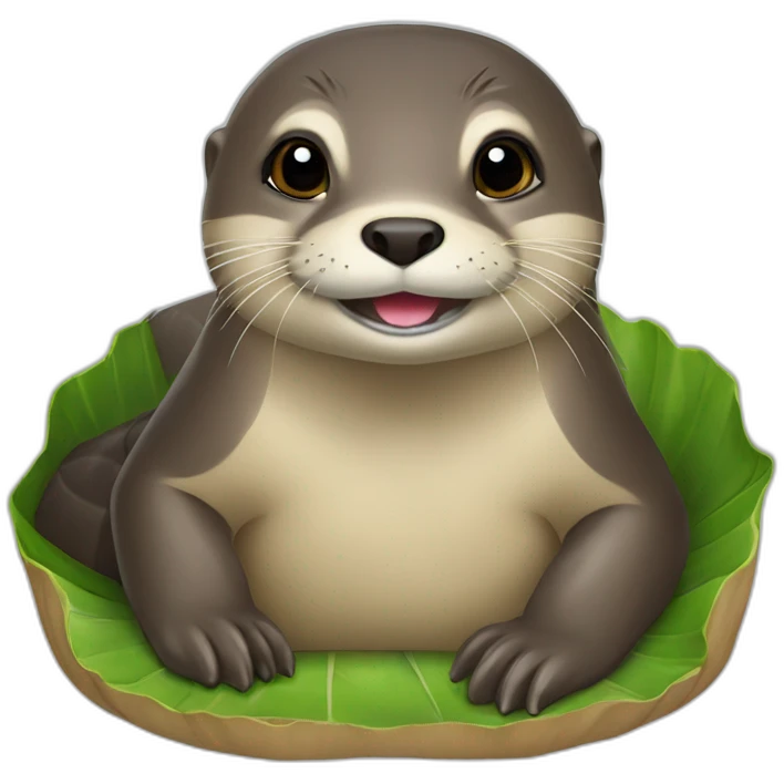 Loutre sur tortue emoji
