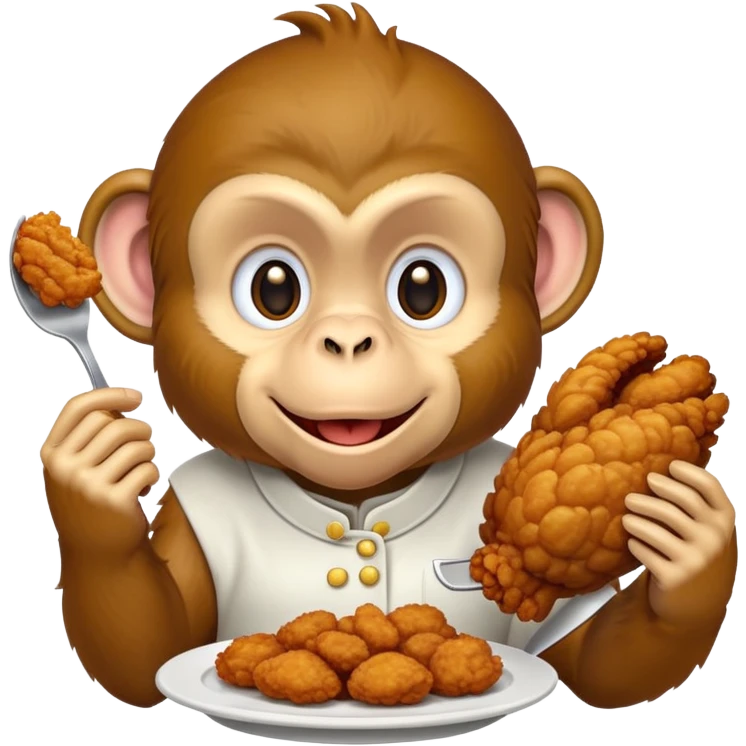 Monkey eating chicken  emoji