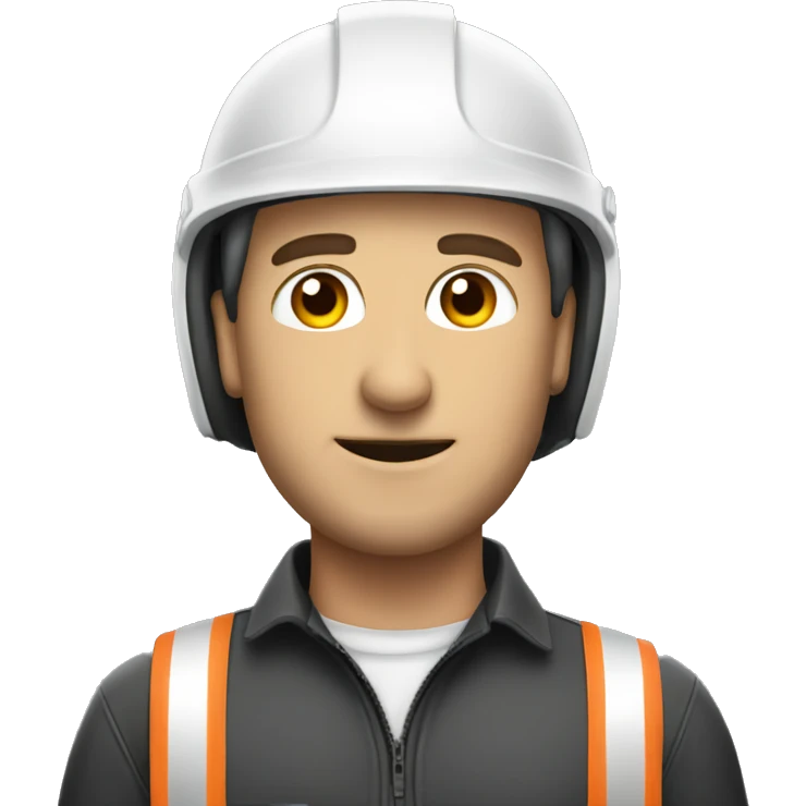 Canadian man wearing , helmet safety and earplug emoji