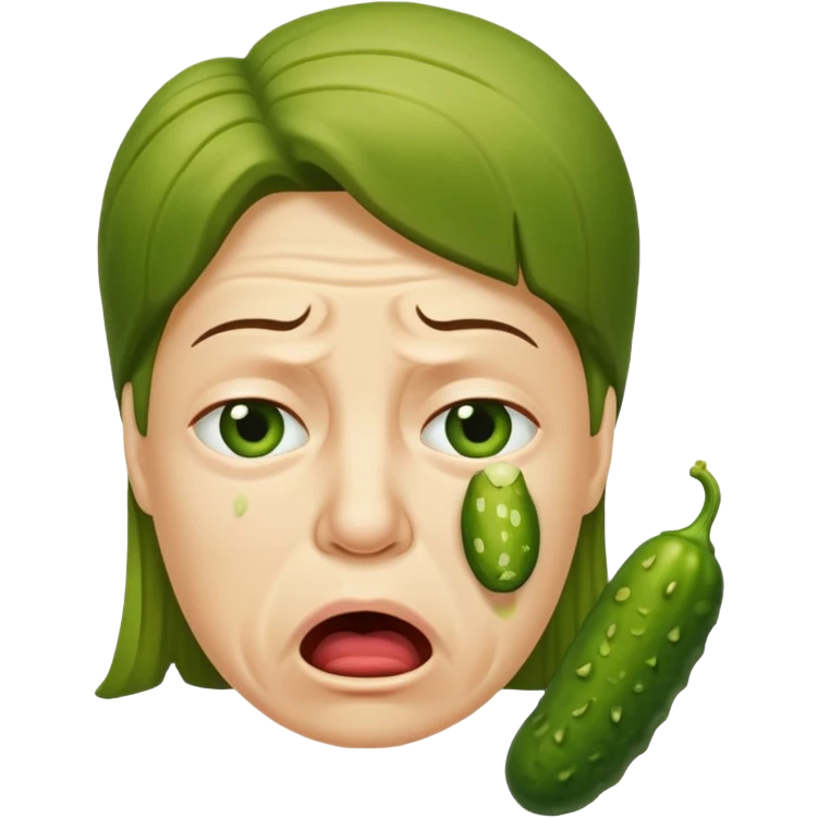 Spitting on pickle emoji