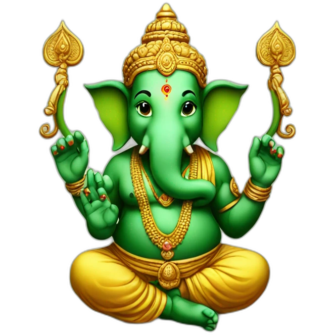green ganesha hindu god emoji