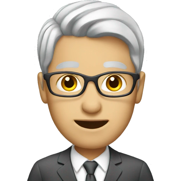 White business teacher with short gray hair   emoji