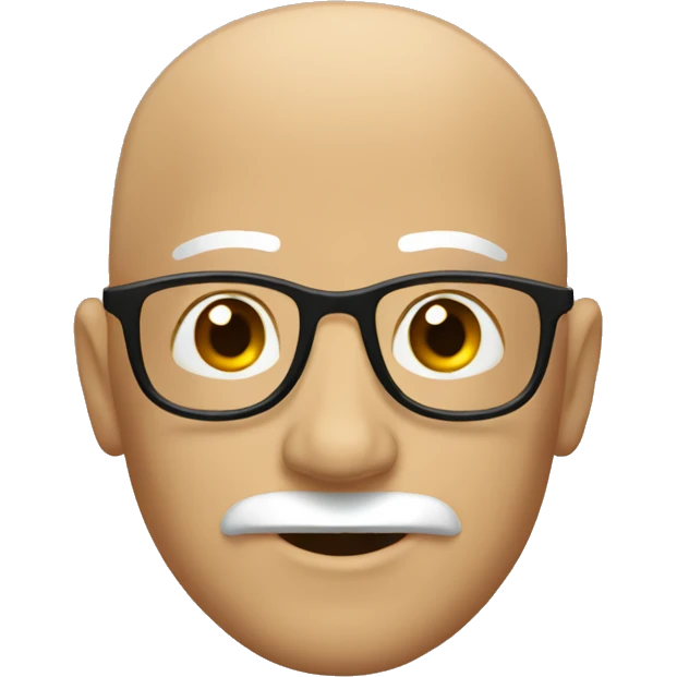 tan bald man with brown mustache emoji