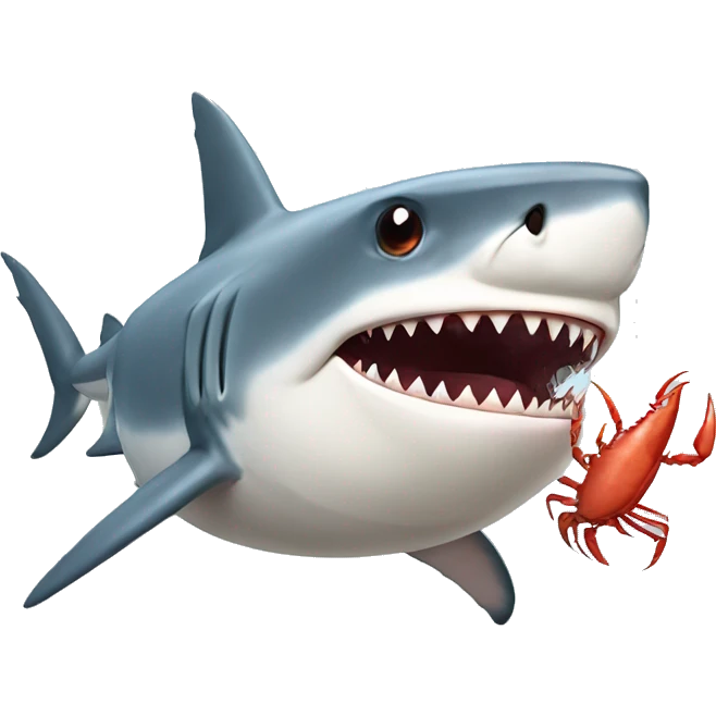 Shark who loves crab emoji