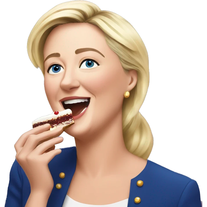 Marine Le pen eat cake emoji
