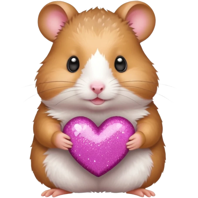Hamster with glitter heart emoji