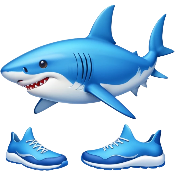 Tiburón con zapatos azules emoji