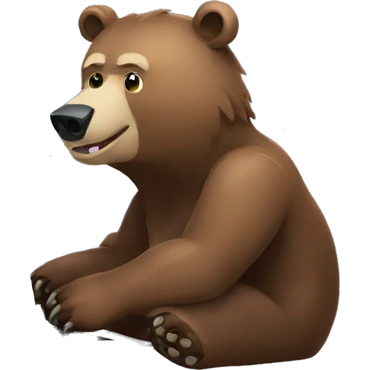 grizzly bear programming on a laptop with python emoji