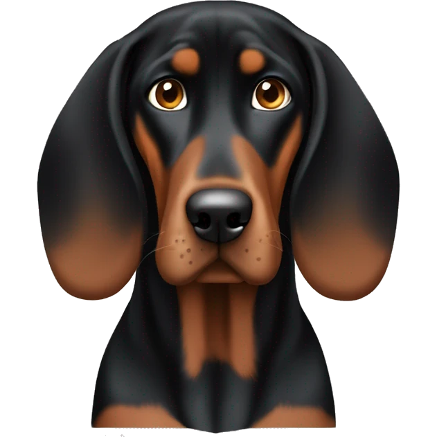 Black and brown coonhound with floppy ears emoji