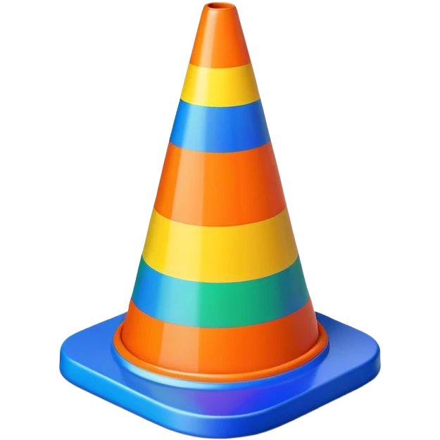 Rainbow traffic cone ￼ emoji