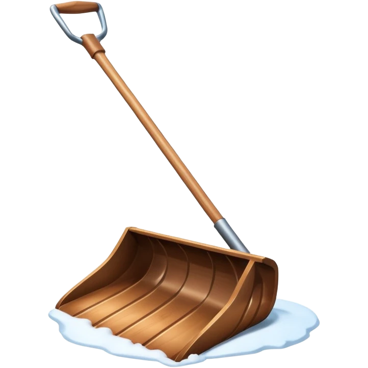 snow shovel object icon, metal snow shovel with wooden handle, winter equipment, glossy highlights, 3D cartoon, mobile game icon style, centered, clean background, no text, no watermark

 emoji