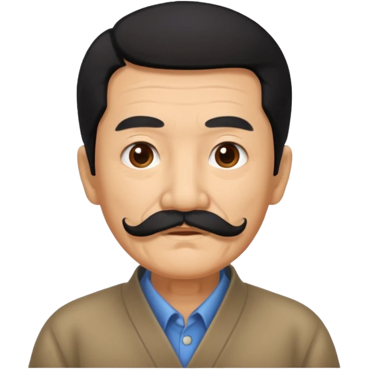 Old Chinese man with full mustache emoji