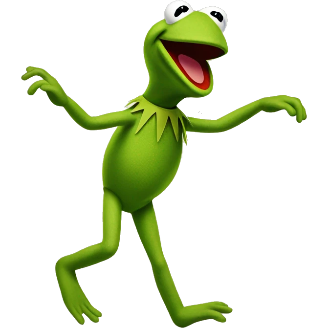 kermit steaching his puppet hole emoji