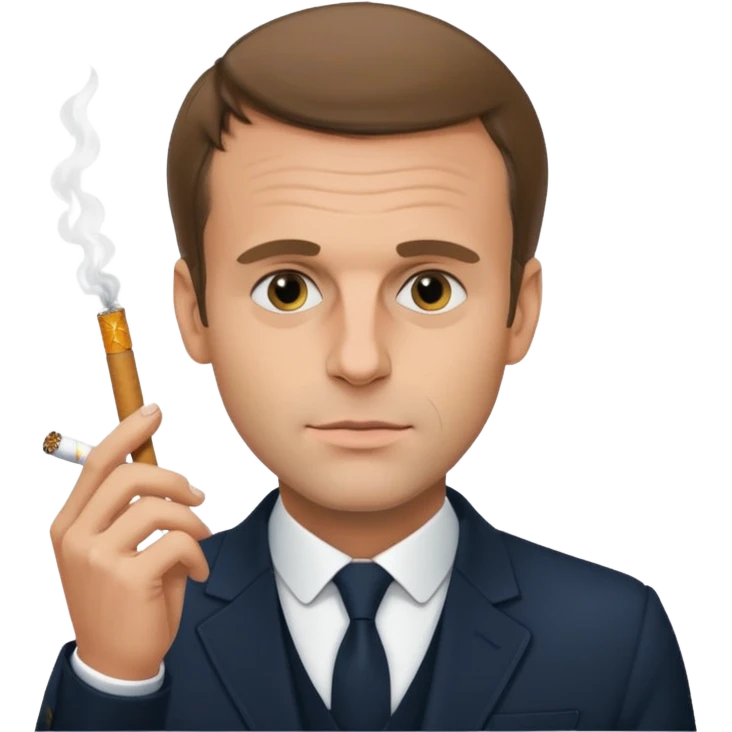 Macron avec une clope emoji