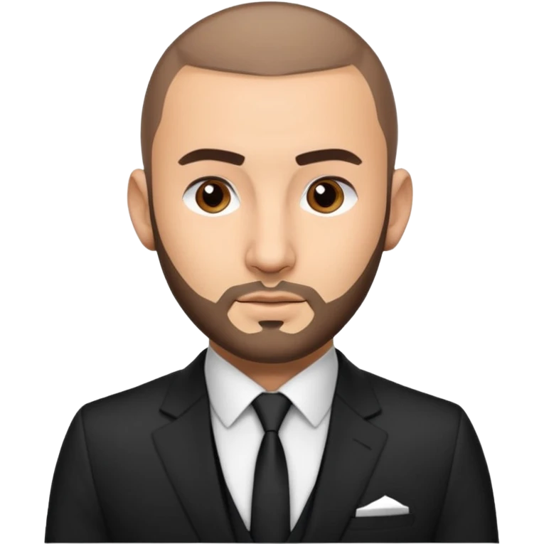 karim benzema in suit and tie, thinner face emoji