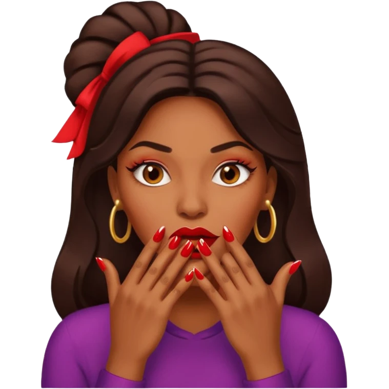 Big lips long nails bestie circle head biting her 1 nail emoji