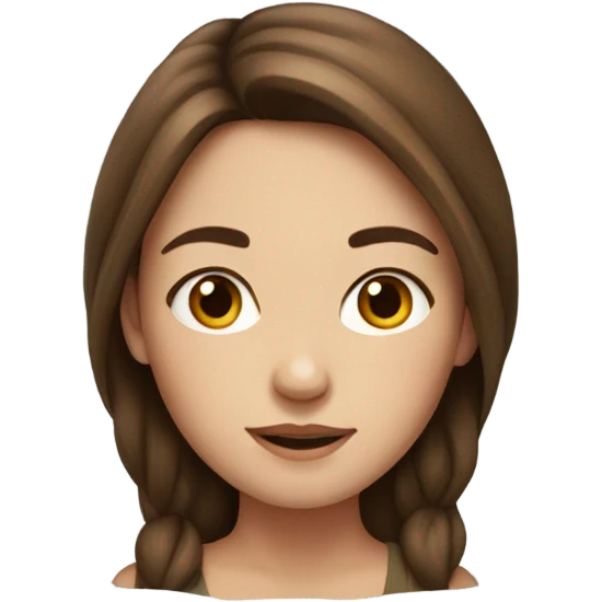 realistic portrait of brown haired girl emoji