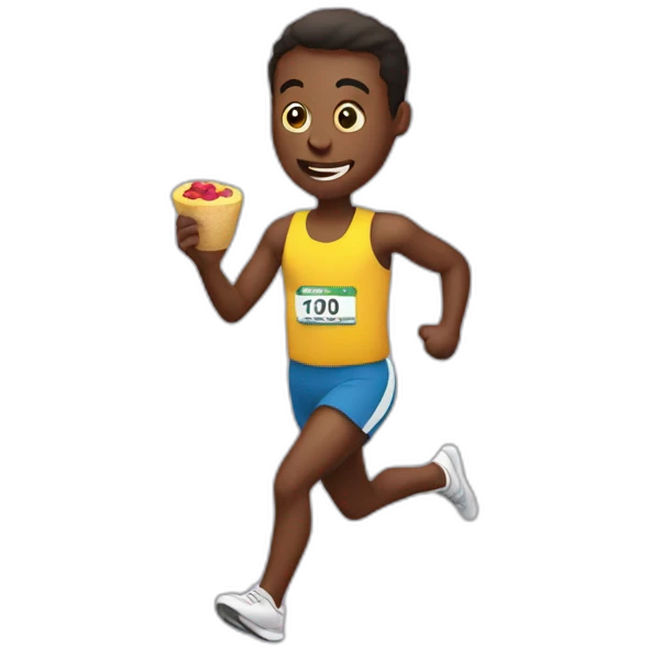 Runner eating emoji
