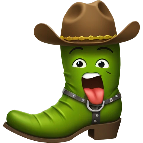 Pickle with cowboy boots  emoji