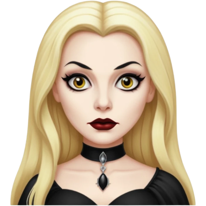 Vampira with long blonde hair emoji