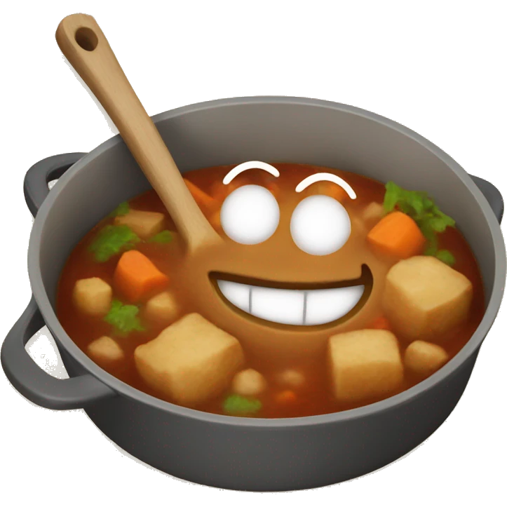 Stew with happy face  emoji