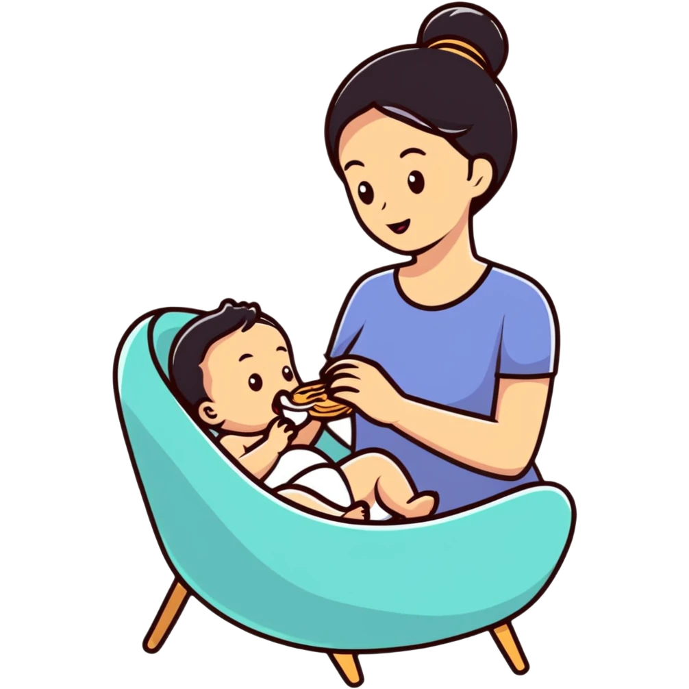 mom feeding baby emoji