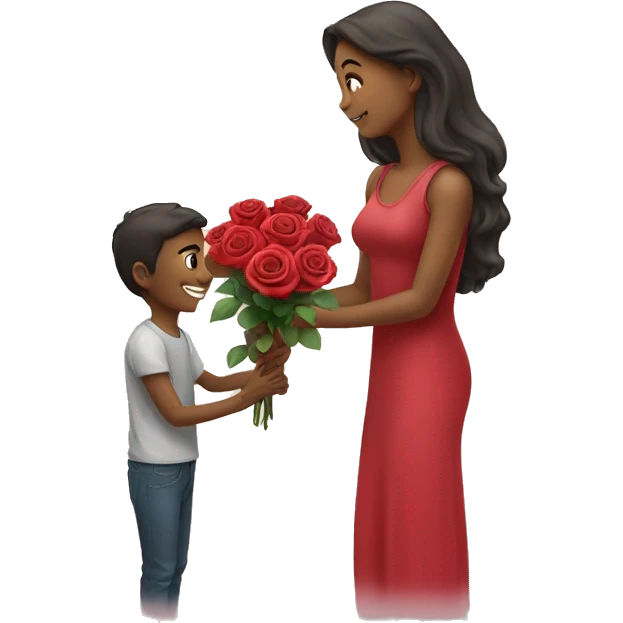 Giving roses to a girl emoji