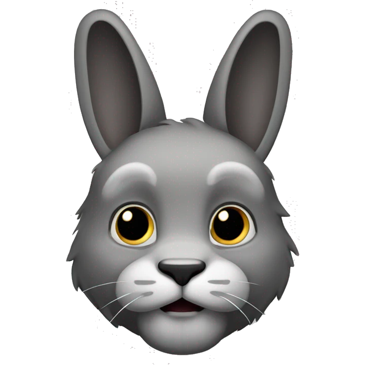Lapin tête de lion noir et gris emoji