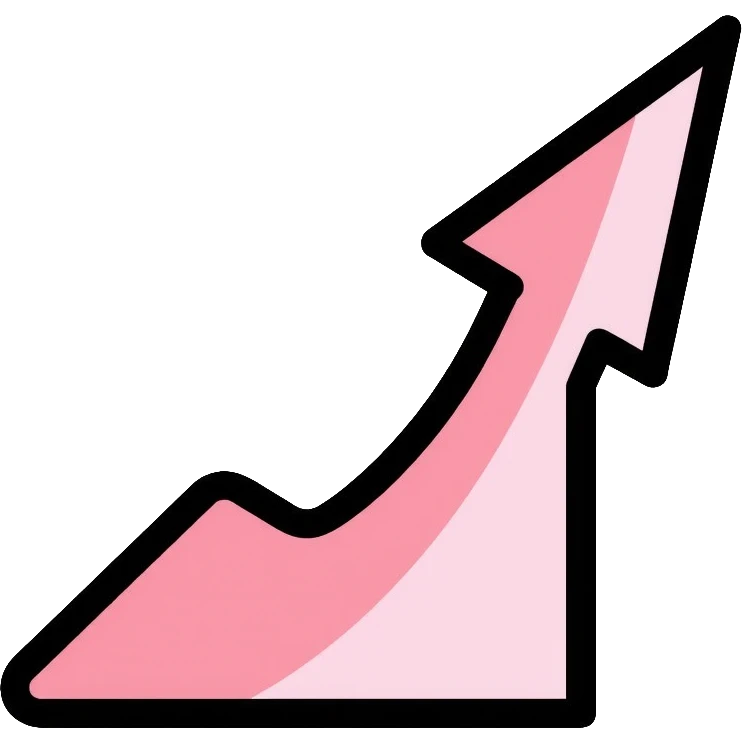 business chart with upward trend emoji